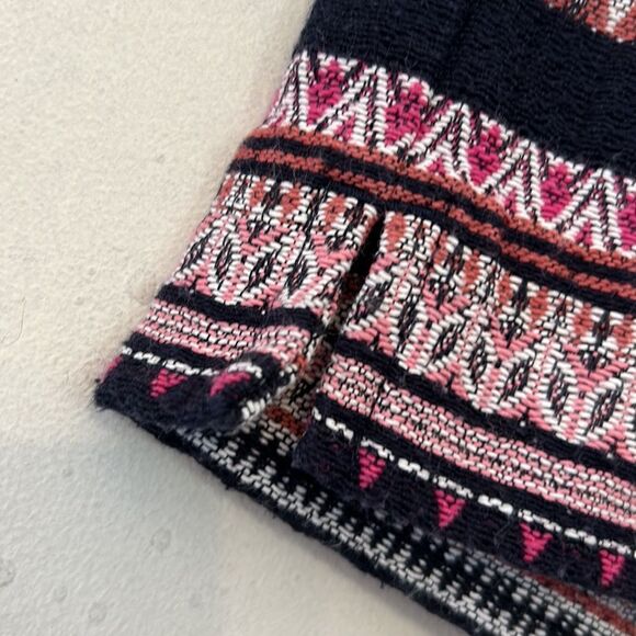 Loft pink navy patterned shorts with side slits Size 6 - Picture 4 of 9